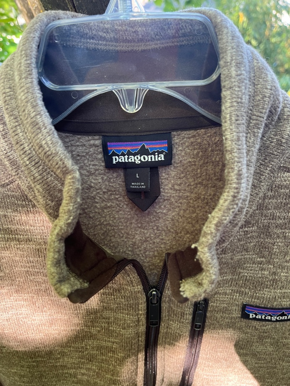 Patagonia Heathered brown/white mens size L Quarter-Zip Fleece Pullover - Picture 2 of 11